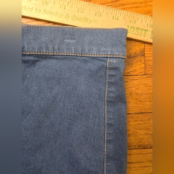 Express Jeans Criss Cross Tie Front Blue Denim Skirt Size 6 Sample Y2k Style - Picture 10 of 11